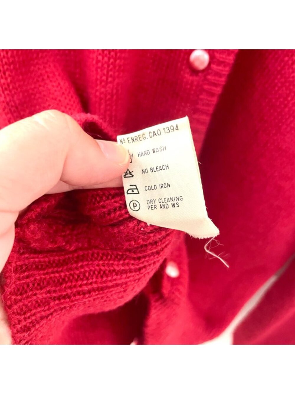 Rodier Paris Vintage Red Cardigan Size M Wool Blend - Picture 6 of 8